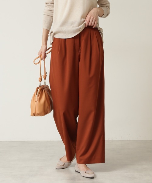 NATURAL BEAUTY BASIC(ナチュラルビューティーベーシック)の「ハイウエストツータックストレートワイドパンツ(その他パンツ・レディース・ベージュ/ブラウン・SMALL/X-SMALL/MEDIUM)」の9枚目の写真