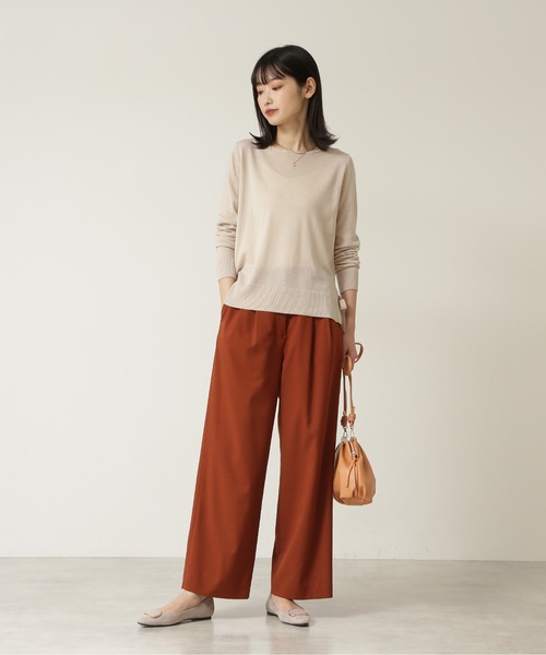 NATURAL BEAUTY BASIC(ナチュラルビューティーベーシック)の「ハイウエストツータックストレートワイドパンツ(その他パンツ・レディース・ベージュ/ブラウン・SMALL/X-SMALL/MEDIUM)」の7枚目の写真