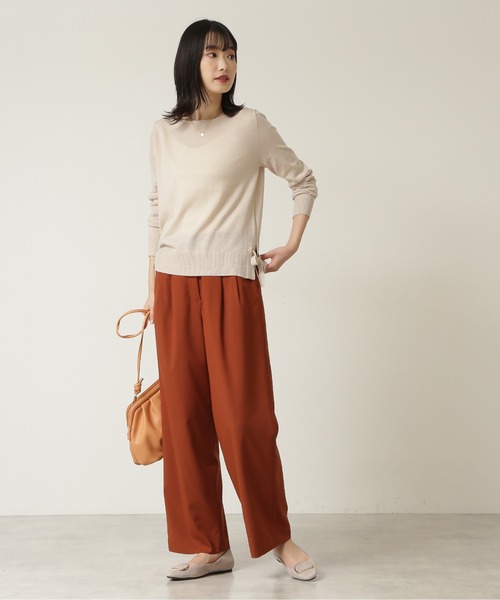 NATURAL BEAUTY BASIC(ナチュラルビューティーベーシック)の「ハイウエストツータックストレートワイドパンツ(その他パンツ・レディース・ベージュ/ブラウン・SMALL/X-SMALL/MEDIUM)」の6枚目の写真