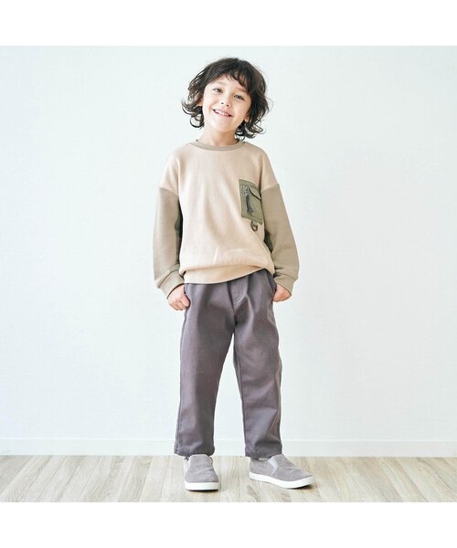 apres les cours（アプレレクール）の「MA-1ポケットトレーナー（スウェット・キッズ・ブルー/ベージュ・110/100/130/140/80/90/120）」の3枚目の写真