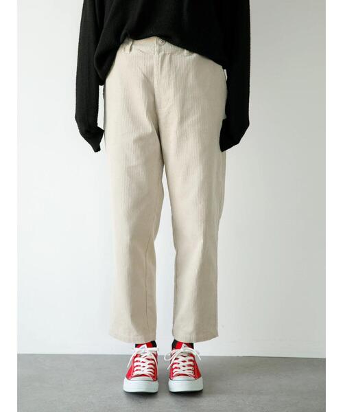 koe(コエ)の「コーデュロイイージーパンツ*(デニムパンツ・レディース・ブラック/キャメル/グレー/オフホワイト・M/L/LL/S)」の5枚目の写真