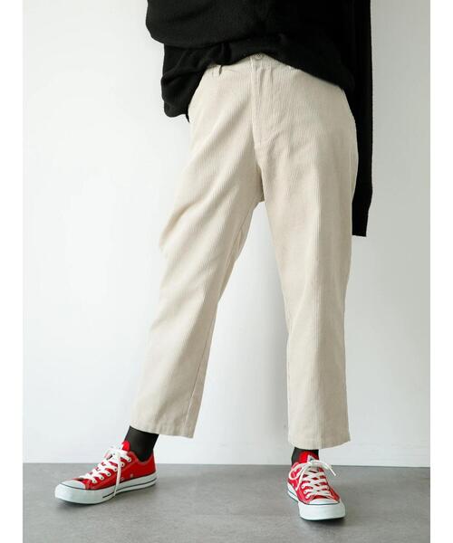 koe(コエ)の「コーデュロイイージーパンツ*(デニムパンツ・レディース・ブラック/キャメル/グレー/オフホワイト・M/L/LL/S)」の13枚目の写真