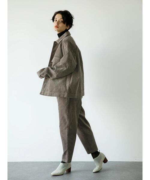 koe(コエ)の「コーデュロイイージーパンツ*(デニムパンツ・レディース・ブラック/キャメル/グレー/オフホワイト・M/L/LL/S)」の15枚目の写真