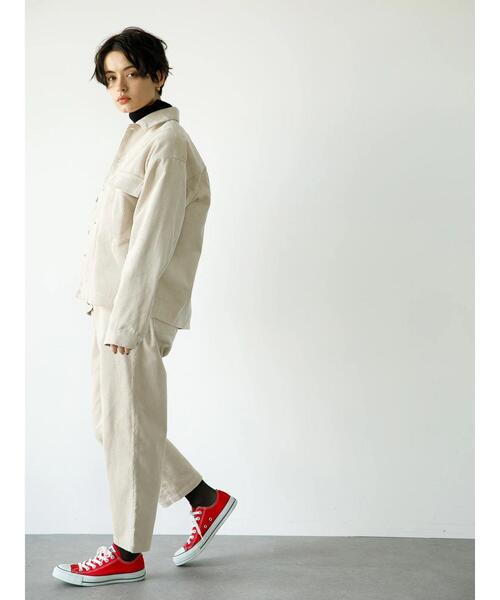 koe(コエ)の「コーデュロイイージーパンツ*(デニムパンツ・レディース・ブラック/キャメル/グレー/オフホワイト・M/L/LL/S)」の20枚目の写真