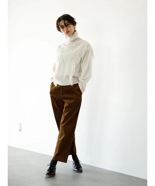 koe(コエ)の「コーデュロイイージーパンツ*(デニムパンツ・レディース・ブラック/キャメル/グレー/オフホワイト・M/L/LL/S)」の21枚目の写真