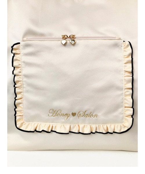 Honey Salon（ハニーサロン）の「ビッグリボンサテントートバッグ（トートバッグ・レディース・ラベンダー/ブラック/アイボリー・FREE）」の9枚目の写真