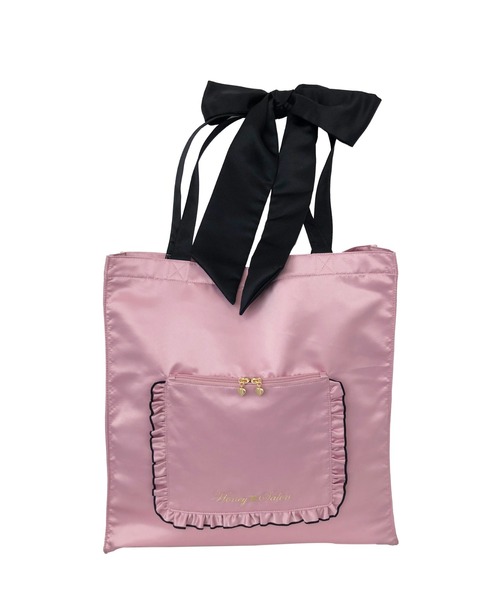 Honey Salon（ハニーサロン）の「ビッグリボンサテントートバッグ（トートバッグ・レディース・ラベンダー/ブラック/アイボリー・FREE）」の14枚目の写真