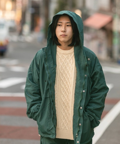 BROKEN BASE（ブロークンベース）の「ウールブレンドフィッシャーマンニット（ニット/セーター・メンズ・オレンジ/グリーン/アイボリー・MEDIUM/LARGE）」の10枚目の写真