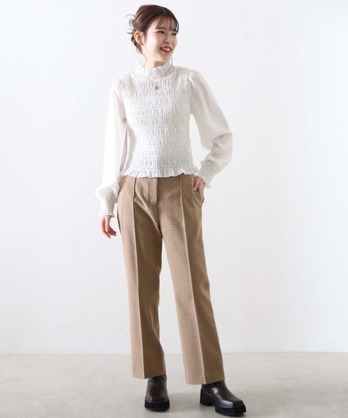 archives(アルシーヴ)の「【日本製】ジャガードピンタックパンツ(その他パンツ・レディース・ブラウン/ベージュ・SMALL/MEDIUM)」の15枚目の写真