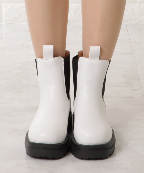Lace Ladies（レースレディース）の「厚底 チェルシーブーツ ショート丈 レイン（ブーツ・レディース・ホワイト系1/ホワイト系2/ブラック系1/ブラック系2・23/24/25/22.5/24.5/23.5）」の15枚目の写真