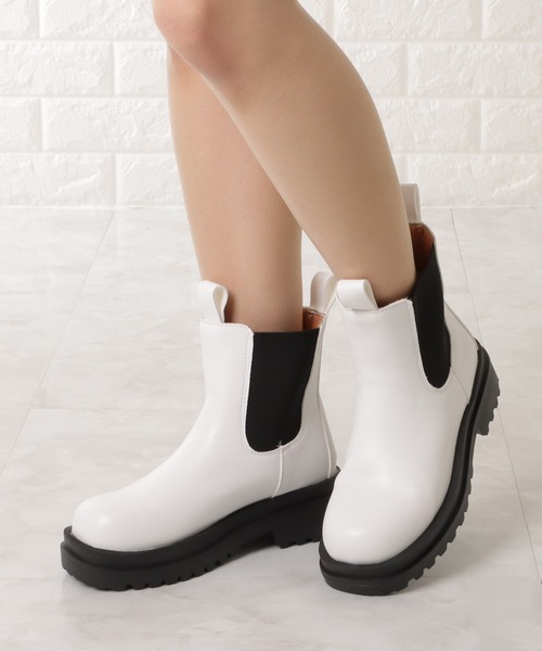 Lace Ladies（レースレディース）の「厚底 チェルシーブーツ ショート丈 レイン（ブーツ・レディース・ホワイト系1/ホワイト系2/ブラック系1/ブラック系2・23/24/25/22.5/24.5/23.5）」の14枚目の写真