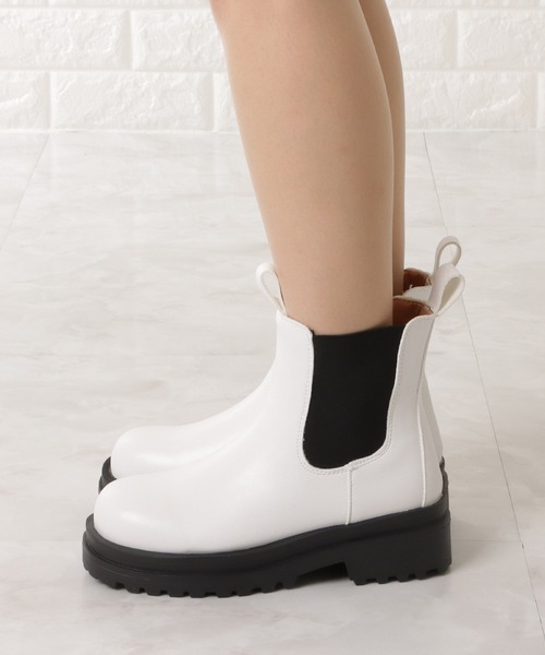 Lace Ladies（レースレディース）の「厚底 チェルシーブーツ ショート丈 レイン（ブーツ・レディース・ホワイト系1/ホワイト系2/ブラック系1/ブラック系2・23/24/25/22.5/24.5/23.5）」の13枚目の写真