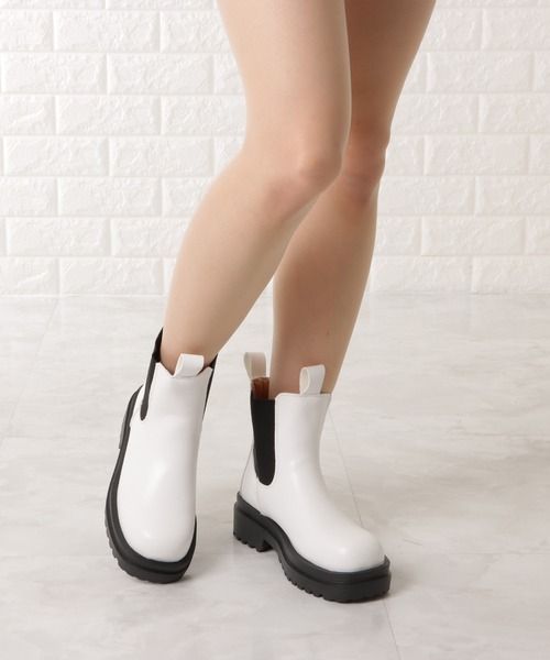 Lace Ladies（レースレディース）の「厚底 チェルシーブーツ ショート丈 レイン（ブーツ・レディース・ホワイト系1/ホワイト系2/ブラック系1/ブラック系2・23/24/25/22.5/24.5/23.5）」の11枚目の写真