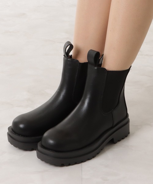 Lace Ladies（レースレディース）の「厚底 チェルシーブーツ ショート丈 レイン（ブーツ・レディース・ホワイト系1/ホワイト系2/ブラック系1/ブラック系2・23/24/25/22.5/24.5/23.5）」の6枚目の写真