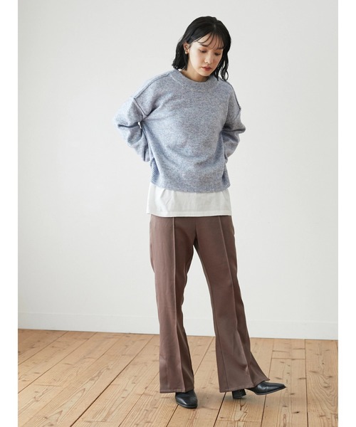 Petit fleur（プチフルール）の「・Petit Fleur ミックスニットプルオーバー＊（ニット/セーター・レディース・ブラック/ベージュ/ピンク/ブルー・FREE）」の18枚目の写真