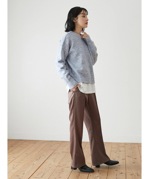 Petit fleur（プチフルール）の「・Petit Fleur ミックスニットプルオーバー＊（ニット/セーター・レディース・ブラック/ベージュ/ピンク/ブルー・FREE）」の12枚目の写真