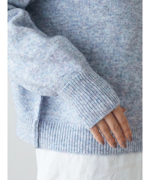 Petit fleur（プチフルール）の「・Petit Fleur ミックスニットプルオーバー＊（ニット/セーター・レディース・ブラック/ベージュ/ピンク/ブルー・FREE）」の5枚目の写真