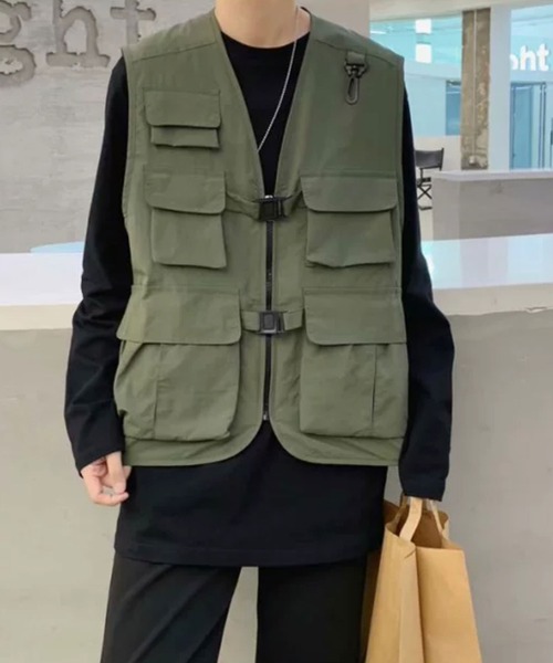 BENDER TOKYO（ベンダートウキョウ）の「【BENDER TOKYO】ミリタリーベスト（ベスト・メンズ・オリーブ/ブラック・M/L）」の10枚目の写真