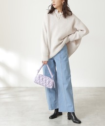 N.（N. Natural Beauty Basic）（エヌエヌナチュラルビューティーベーシック）の「センター接ぎワイドストレートパンツ（デニムパンツ・レディース）」