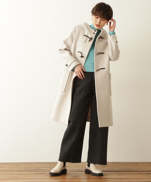 N.（N. Natural Beauty Basic）（エヌエヌナチュラルビューティーベーシック）の「センター接ぎワイドストレートパンツ（デニムパンツ・レディース・ブラック/ブルー・MEDIUM/SMALL）」の3枚目の写真