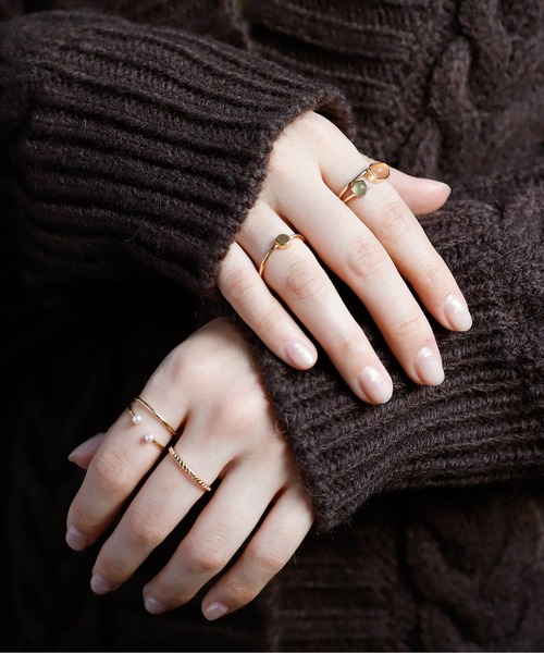 ANEMONE（アネモネ）の「ストーン×パールデザインリング[5本セット]（リング・レディース・ゴールド・FREE）」の6枚目の写真