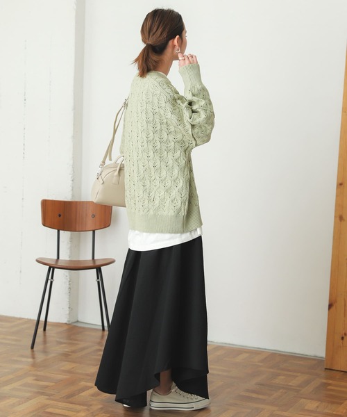 SENSE OF PLACE by URBAN RESEARCH（センスオブプレイスバイアーバンリサーチ）の「スカシアミクルーネックセーター（ニット/セーター・レディース・ブラック/アイボリー/ミント・ONE）」の17枚目の写真