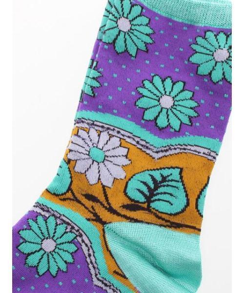 チャイハネ（チャイハネ）の「【チャイハネ】カンガミドルソックス23～25cm（ソックス/靴下・レディース・グリーン/ブルー/パープル・FREE）」の8枚目の写真