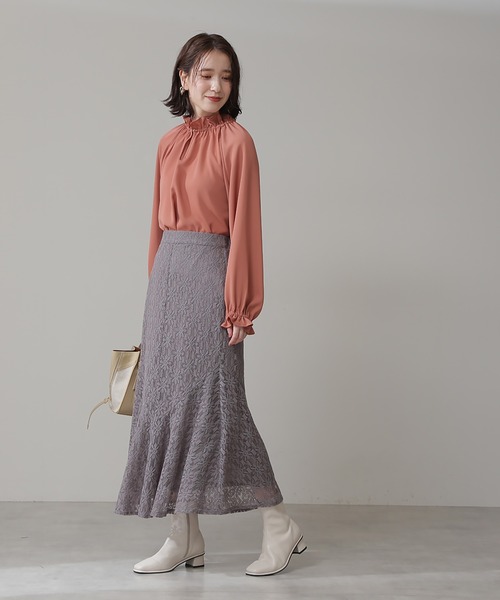 N.(N. Natural Beauty Basic)(エヌエヌナチュラルビューティーベーシック)の「◆レースペプラムロングスカート(スカート・レディース・グレー/オレンジ/ナチュラル・MEDIUM)」の10枚目の写真