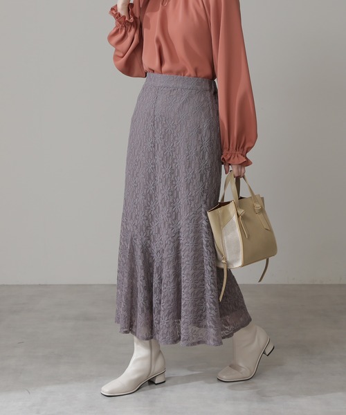 N.(N. Natural Beauty Basic)(エヌエヌナチュラルビューティーベーシック)の「◆レースペプラムロングスカート(スカート・レディース・グレー/オレンジ/ナチュラル・MEDIUM)」の13枚目の写真