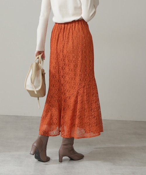 N.(N. Natural Beauty Basic)(エヌエヌナチュラルビューティーベーシック)の「◆レースペプラムロングスカート(スカート・レディース・グレー/オレンジ/ナチュラル・MEDIUM)」の14枚目の写真