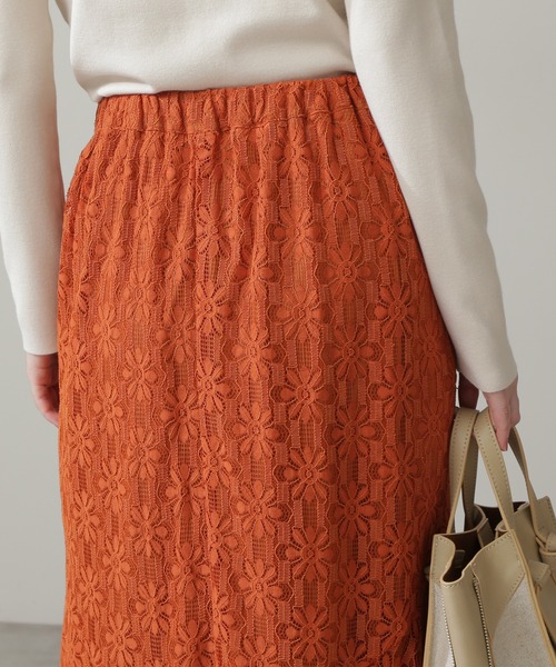N.(N. Natural Beauty Basic)(エヌエヌナチュラルビューティーベーシック)の「◆レースペプラムロングスカート(スカート・レディース・グレー/オレンジ/ナチュラル・MEDIUM)」の11枚目の写真