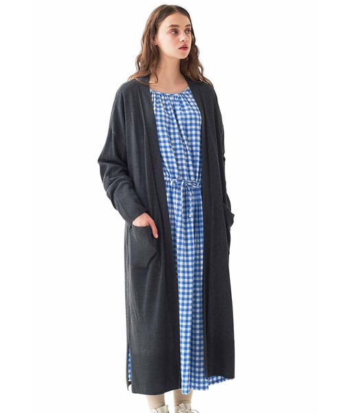 シロップ．（シロップ．）の「さっとはおれるロングニットカーディガン（カーディガン/ボレロ・レディース・グレー系その他/グレイッシュベージュ・X-LARGE/SMALL/MEDIUM/LARGE）」の2枚目の写真