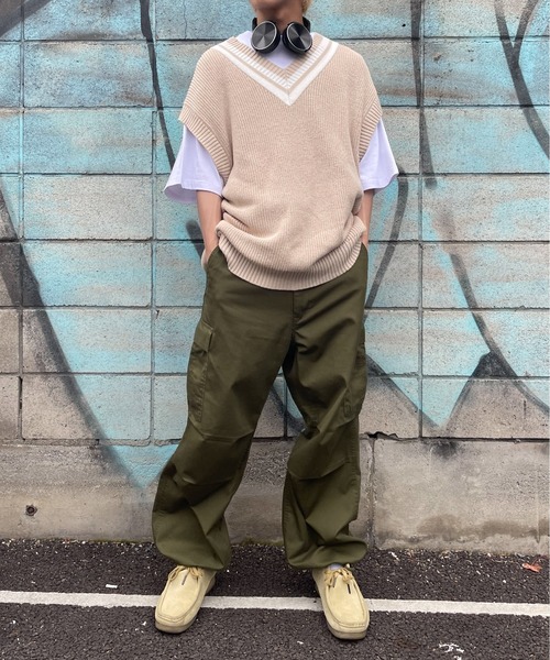 WEGO(ウィゴー)の「WEGO/チルデンニットベスト(ベスト・メンズ・ホワイト/ベージュ/ネイビー・MEDIUM/LARGE)」の7枚目の写真