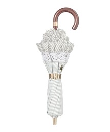POLO RALPH LAUREN（ポロ ラルフ ローレン）の「遮光 晴雨兼用折りたたみ日傘　”ストライプフリル”（折りたたみ傘・レディース）」