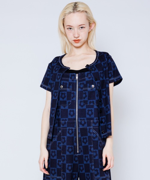 Candy Stripper（キャンディストリッパー）の「FLOWER BLOCKING カーディガン（カーディガン/ボレロ・レディース・インディゴブルー・2）」の14枚目の写真