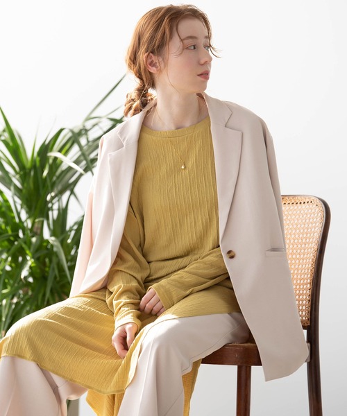 Crisp（クリスプ）の「オーバージャケット（テーラードジャケット・レディース・ピンク/ミント/アイボリー・FREE）」の2枚目の写真