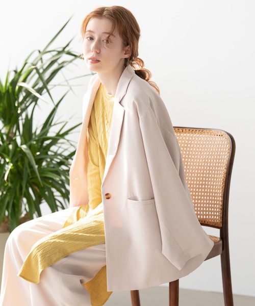 Crisp（クリスプ）の「オーバージャケット（テーラードジャケット・レディース・ピンク/ミント/アイボリー・FREE）」の6枚目の写真