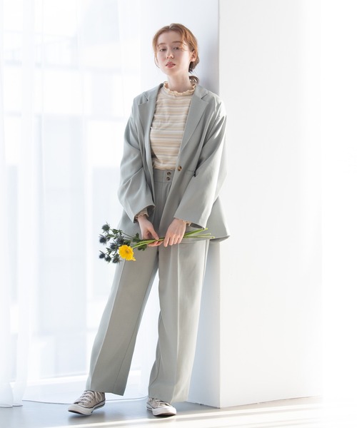 Crisp（クリスプ）の「オーバージャケット（テーラードジャケット・レディース・ピンク/ミント/アイボリー・FREE）」の10枚目の写真