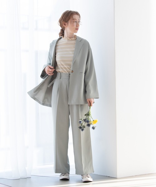 Crisp（クリスプ）の「オーバージャケット（テーラードジャケット・レディース・ピンク/ミント/アイボリー・FREE）」の4枚目の写真