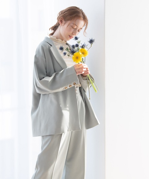 Crisp（クリスプ）の「オーバージャケット（テーラードジャケット・レディース・ピンク/ミント/アイボリー・FREE）」の8枚目の写真