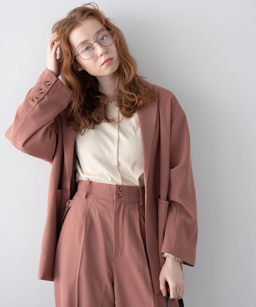 Crisp（クリスプ）の「オーバージャケット（テーラードジャケット・レディース・ピンク/ミント/アイボリー・FREE）」の15枚目の写真