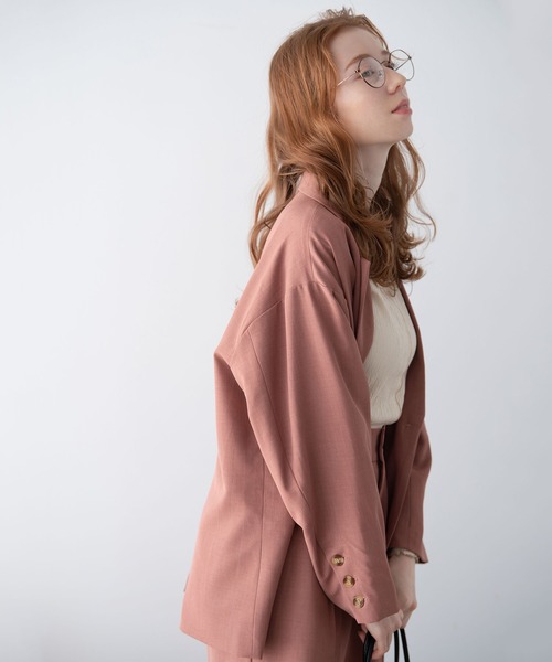 Crisp（クリスプ）の「オーバージャケット（テーラードジャケット・レディース・ピンク/ミント/アイボリー・FREE）」の7枚目の写真