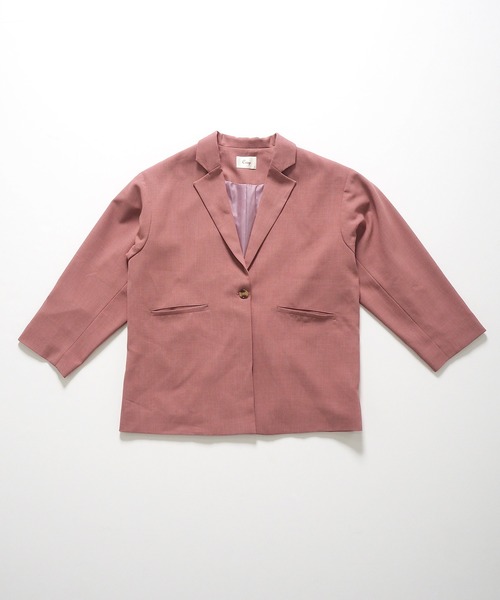 Crisp（クリスプ）の「オーバージャケット（テーラードジャケット・レディース・ピンク/ミント/アイボリー・FREE）」の5枚目の写真