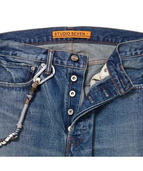 STUDIO SEVEN(スタジオ セブン)の「7Cross EMB Washed Denim Pants【STUDIOSEVEN/スタジオセブン】(デニムパンツ・メンズ・インディゴブルー/ライトブルー・MEDIUM/X-LARGE/LARGE)」の6枚目の写真