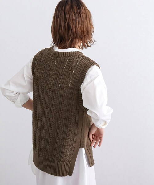 INDIVI（インディヴィ）の「◆【洗える】コットンリネンニットベスト（ベスト・レディース・チャコールグレー/ナチュラル/ダークブラウン・38/34/05/15 /13/19）」の20枚目の写真