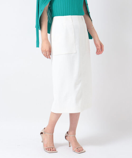 NOLLEY’S（ノーリーズ）の「ストレッチタイトスカート（スカート・レディース・チャコールグレー/ミント/オフホワイト・38/36/34）」の2枚目の写真