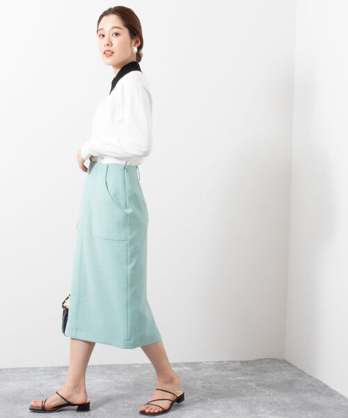 NOLLEY’S（ノーリーズ）の「ストレッチタイトスカート（スカート・レディース・チャコールグレー/ミント/オフホワイト・38/36/34）」の7枚目の写真