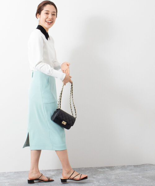 NOLLEY’S（ノーリーズ）の「ストレッチタイトスカート（スカート・レディース・チャコールグレー/ミント/オフホワイト・38/36/34）」の19枚目の写真