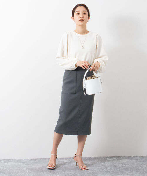 NOLLEY’S（ノーリーズ）の「ストレッチタイトスカート（スカート・レディース・チャコールグレー/ミント/オフホワイト・38/36/34）」の11枚目の写真