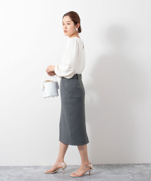 NOLLEY’S（ノーリーズ）の「ストレッチタイトスカート（スカート・レディース・チャコールグレー/ミント/オフホワイト・38/36/34）」の16枚目の写真